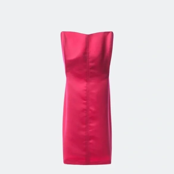 zara satin mini dress pink Zara pink satin mini dress xs